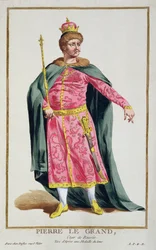 Portrait of Peter I, the Great, Czar of Russia (1672-1725), from a collection of plates portraying different Costumes of the World, 1780